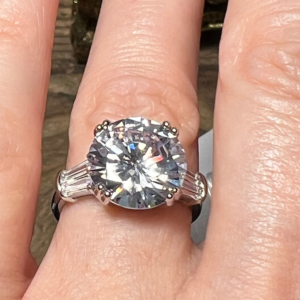 4.5CT Round Brilliant Cut Grade 5A Cubic Zirconia Solitaire Engagement Ring: Etsy