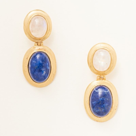 Carousel Jewels: Stella earrings with lapis and moonstone Carousel Jewels: Stella earrings with lapis and moonstone