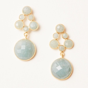 Carousel Jewels: Aquamarine delicate orb earrings
