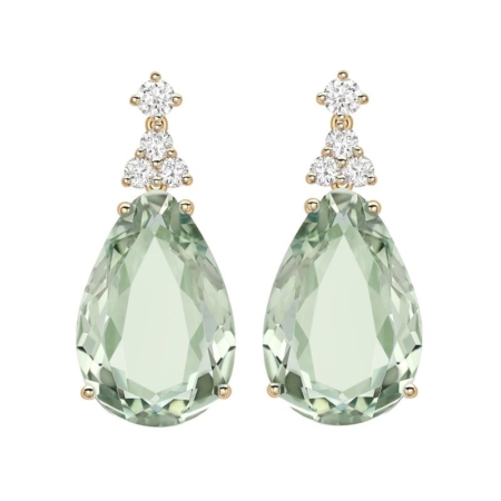 Kiki McDonough: Kiki Candy Mini Green Amethyst & Diamond Earrings Kiki McDonough: Kiki Candy Mini Green Amethyst & Diamond Earrings
