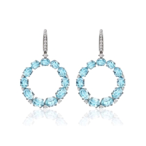 Kiki McDonough: Lola Blue Topaz and Diamond Hoops