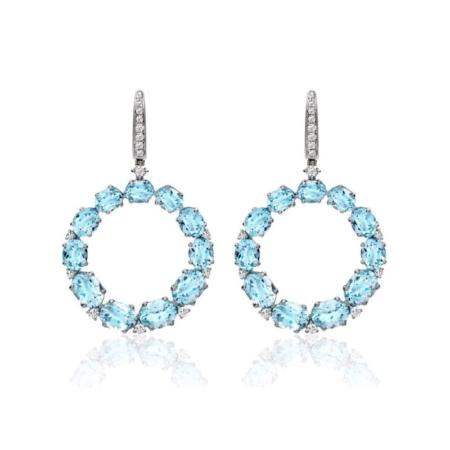 Kiki McDonough: Lola Blue Topaz and Diamond Hoops Kiki McDonough: Lola Blue Topaz and Diamond Hoops