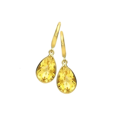 Kiki McDonough: Kiki Classics Citrine Pear Drop Earrings Kiki McDonough: Kiki Classics Citrine Pear Drop Earrings