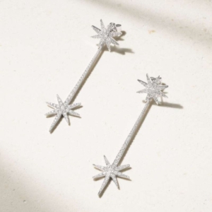 Robinson Pelham: Tsar Star 14-Karat white gold diamond earrings