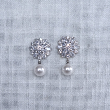 TBC: Pearl and Diamond Daisy Earrings
