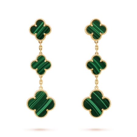 Interpretation of Magic Alahambra Drop Earrings Green Malachites