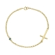 NA: 9ct Yellow Gold Silver Infused Cross & Evil Eye Bracelet