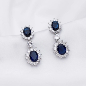 Cabochon Sapphire Drop Earrings: Etsy