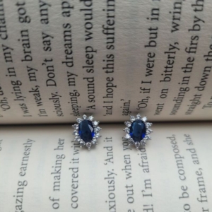 Sapphire and Diamond Oval Studs: Ebay