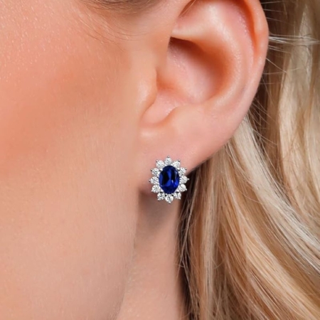 Sapphire and Diamond Oval Drop Earrings: Amazon Sapphire and Diamond Oval Drop Earrings: Amazon