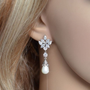 Emir of Qatar Diamond and Pearl Earrings: Etsy