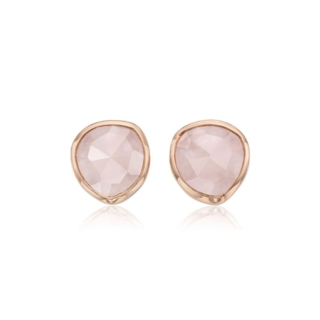Monica Vinader: Siren Stud Rose Quartz Earrings