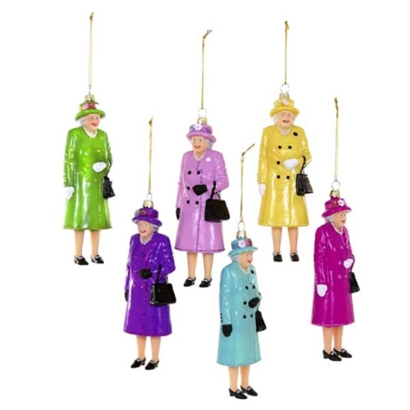 Exclusive Queen Elizabeth II Christmas Glass Ornaments